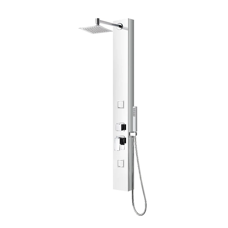 Colonne de douche en acier inoxydable chrome poli, 18,35'' x 7,08" x 57,08"