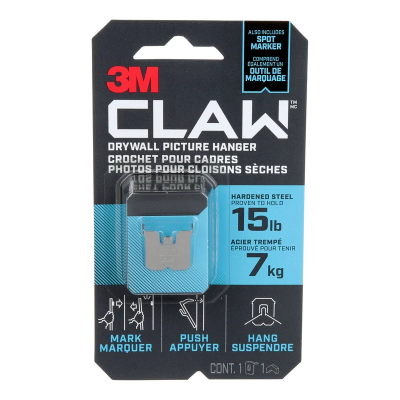 Crochet CLAW pour cadres pour cloisons sèches, 7 kg (15 lb)