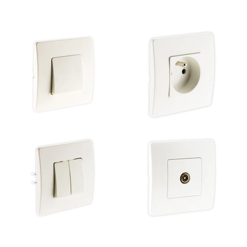 2 interrupteurs va et vient + prise 2P+T + TV - Simplea Zenitech