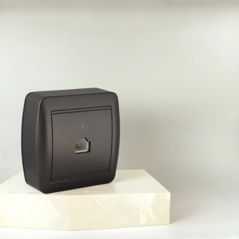 Prise RJ11 en saillie - Noir graphite - Solera