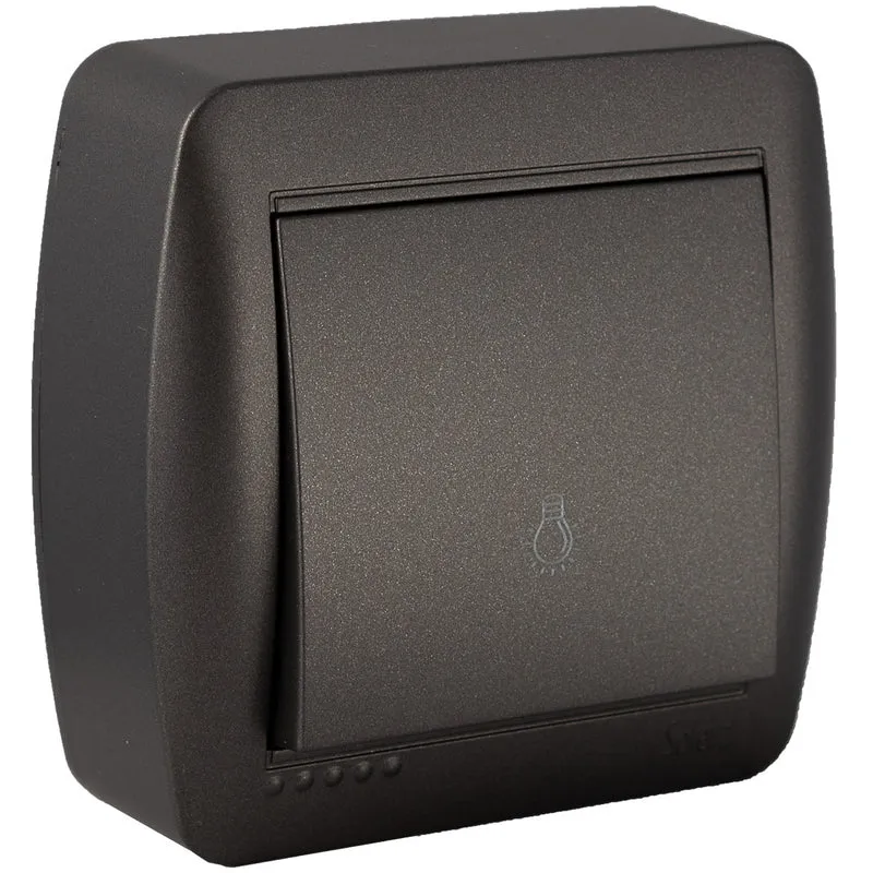 Bouton poussoir lumière en saillie - Noir graphite - Solera