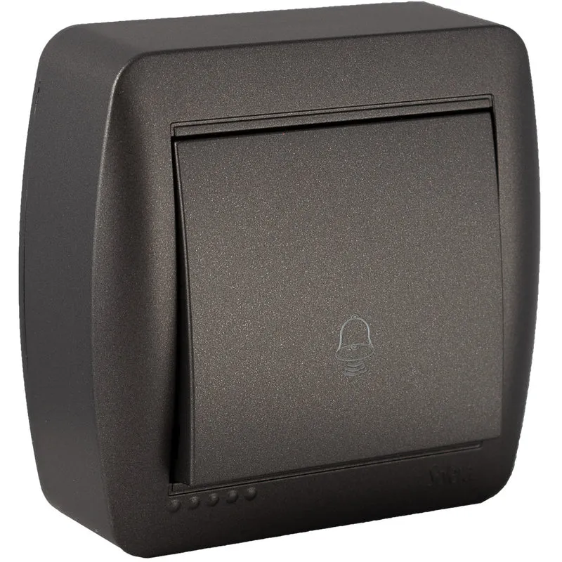 Bouton poussoir sonnette en saillie - Noir graphite - Solera