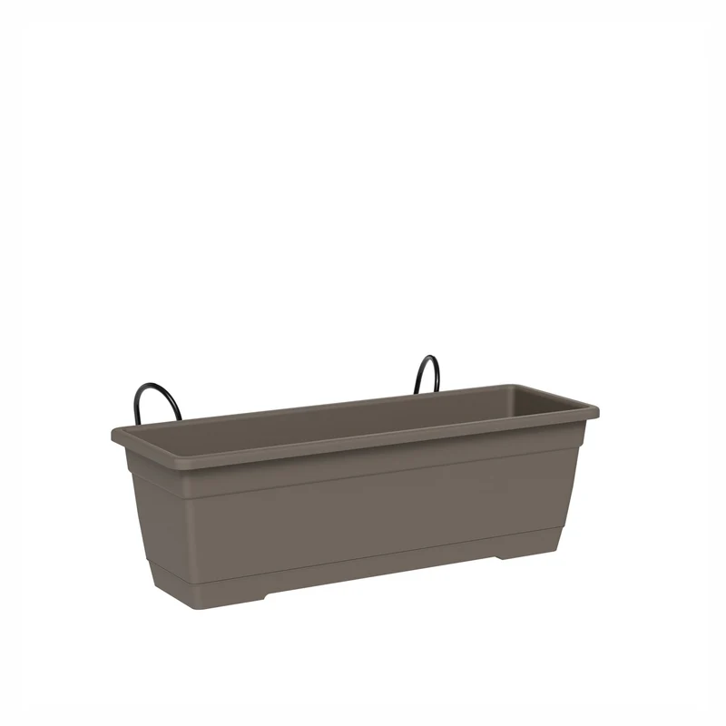 Jardinière de balcon Birka avec supports, 20'' (sable)