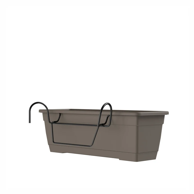 Jardinière de balcon Birka avec supports, 20'' (sable)
