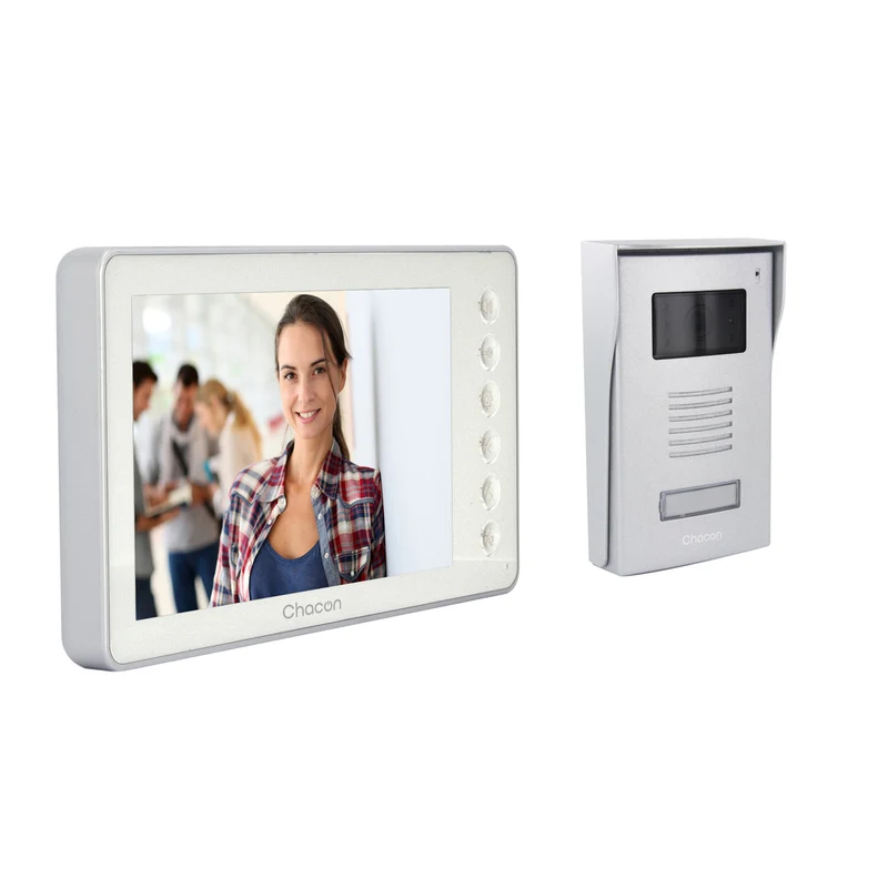 Visiophone filaire grand écran 7'' - IP44 - Noir - Chacon