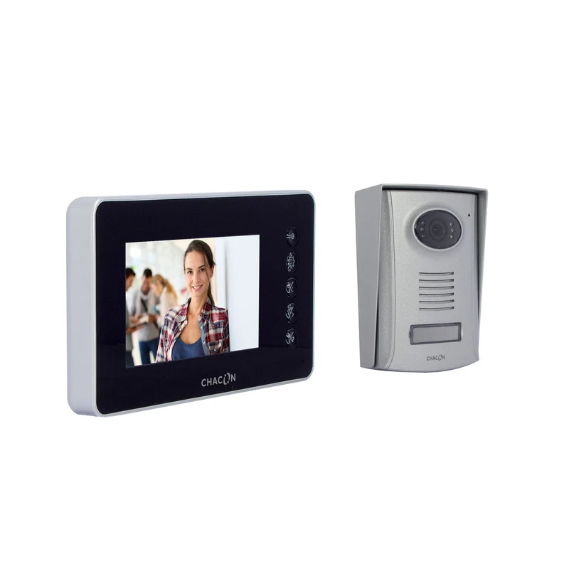 Vidéophone filaire écran couleur 4,3'' - IP44 - Noir - Chacon
