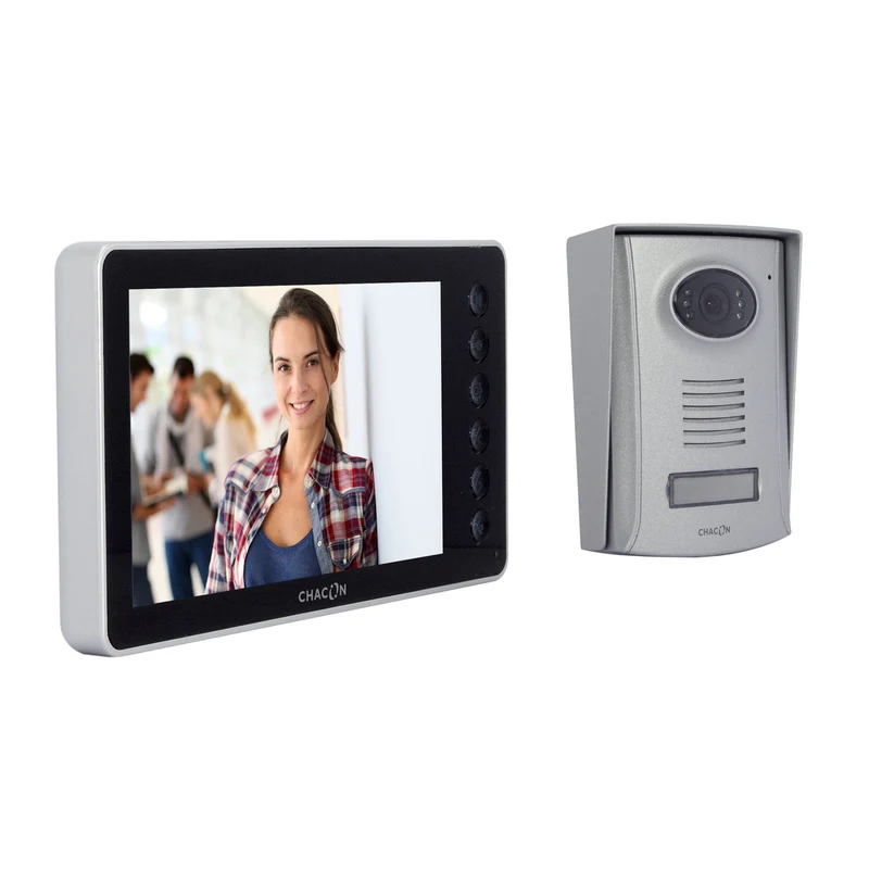Visiophone filaire écran LCD 7'' - IP44 - Noir - Chacon