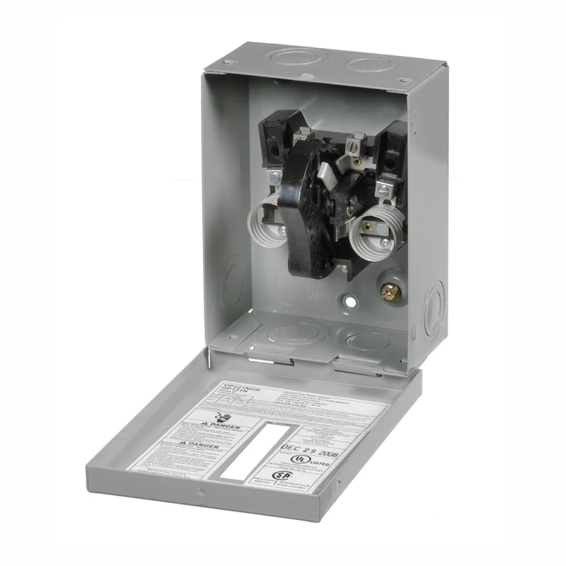 Interrupteur à sectionneur de sécurité bipolaire à 3 fils avec fusibles vissables, 30 A/120 - 240 V.