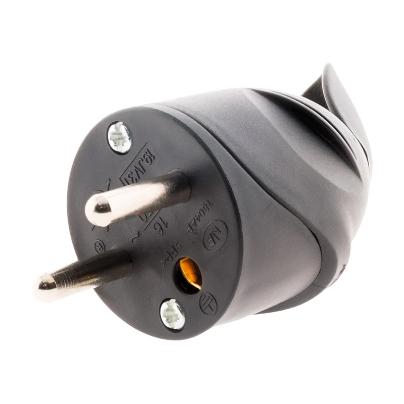 Fiche mâle coudée 16A 2P+T - Zenitech