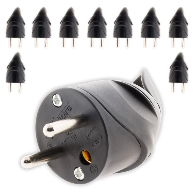 Fiche mâle coudée 16A 2P+T - Zenitech