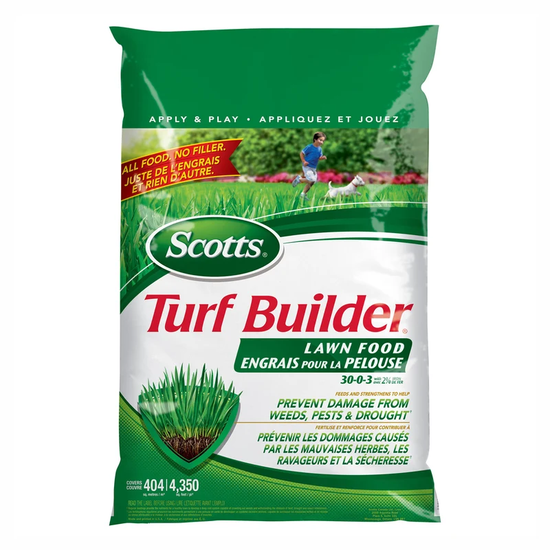 Engrais pour la pelouse 30-0-3 avec 2 % de fer Turf Builder, 5,2 kg