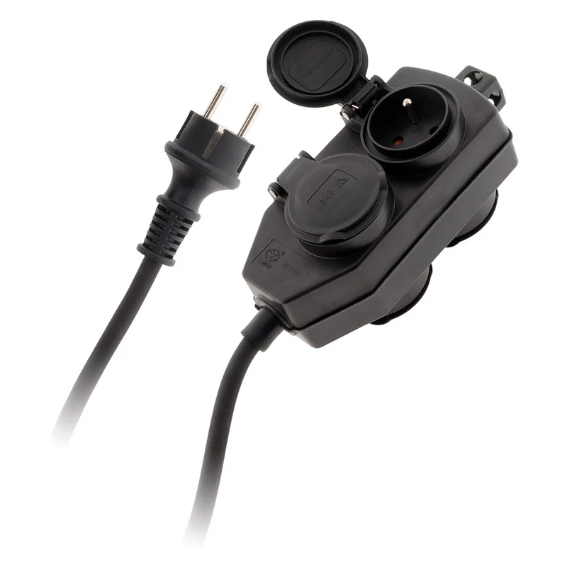 Boitier dérivation 4 prises IP44 5m Zenitech