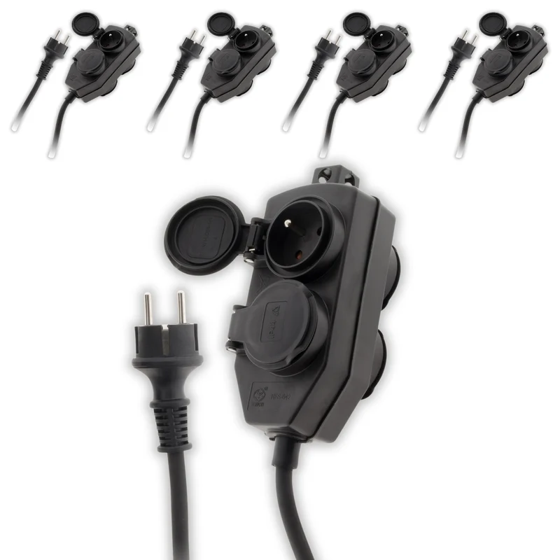 Boitier dérivation 4 prises IP44 5m Zenitech