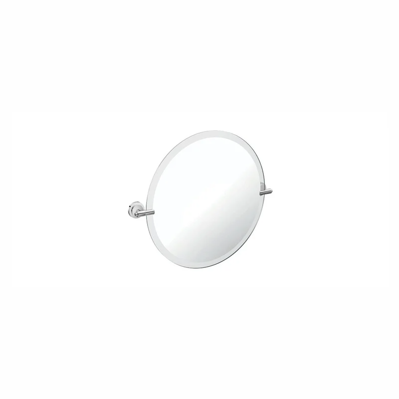 Miroir de salle de bain rond Iso, chrome