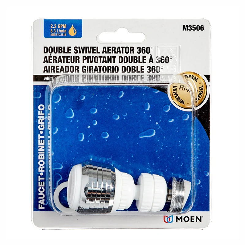 Aérateur pivotant double à 360°, blanc