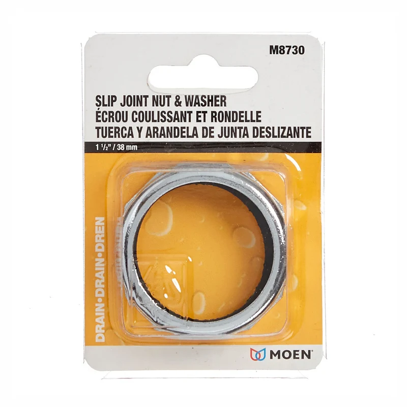 Écrou coulissant avec rondelle pour joint, 1-1/2" (chrome)