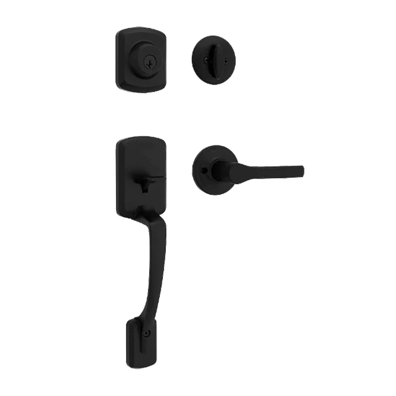 Ensemble de poignée de porte d'entrée Henley, noir mat