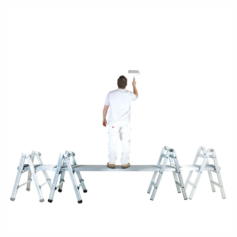 Plateforme extensible et ajustable en aluminium pour escabeaux, 8' à 13'