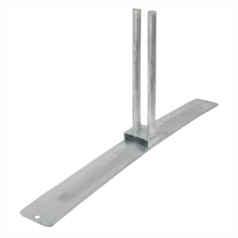 Base renforcée et galvanisée pour clôture de chantier, 34'' x 3-1/2'' x 14'' (2 unités)