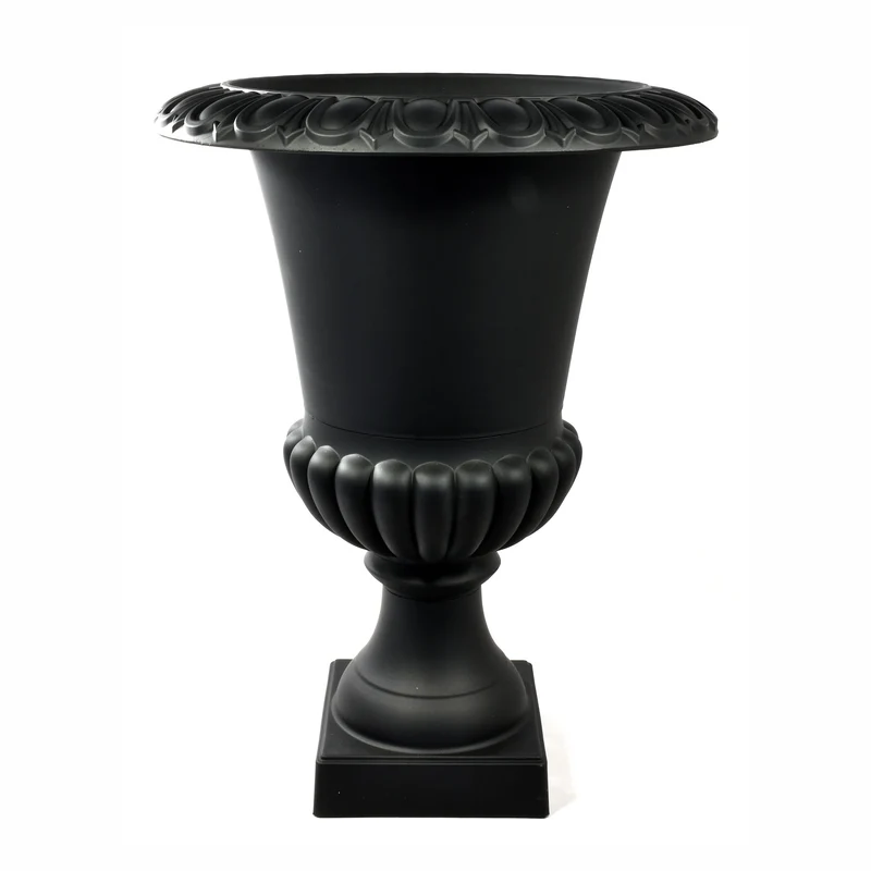 Jardinière urne sur piédestal de 18" x 24", noir
