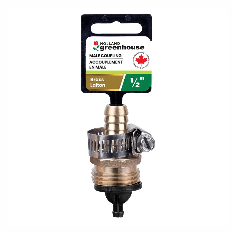 Raccord mâle en laiton pour boyau d'arrosage, 1/2 ''