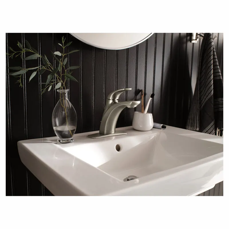 Robinet de lavabo Zarina à une poignée, nickel brossé