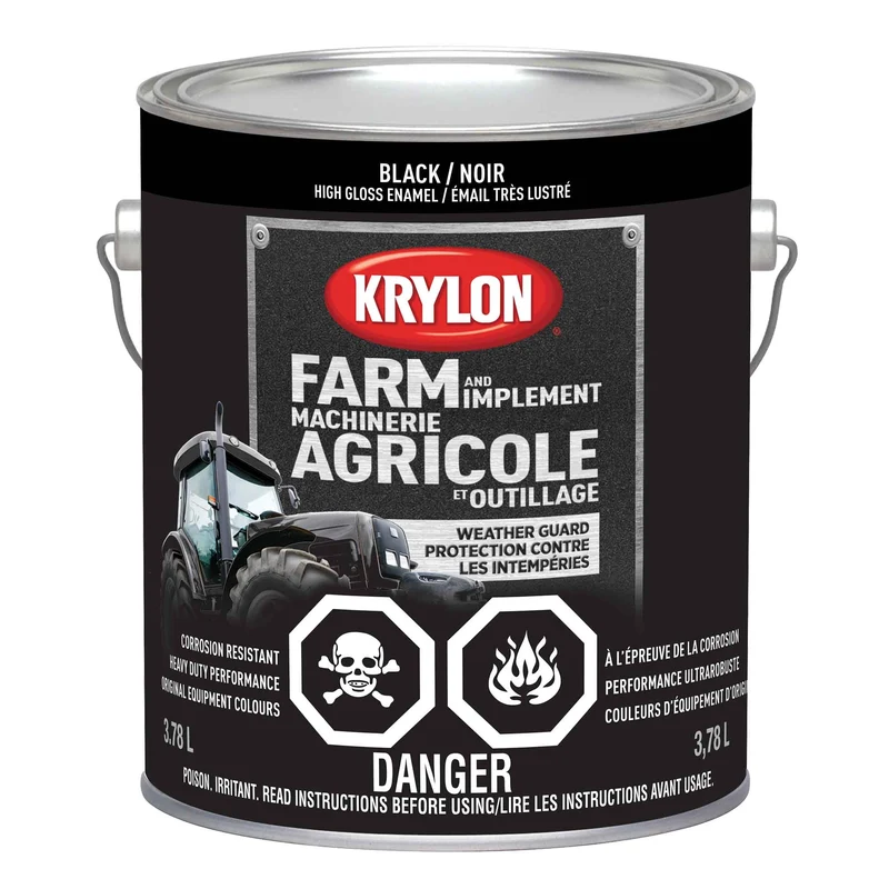 Peinture pour machinerie agricole et outillage émail très lustré noir, 3,78 L