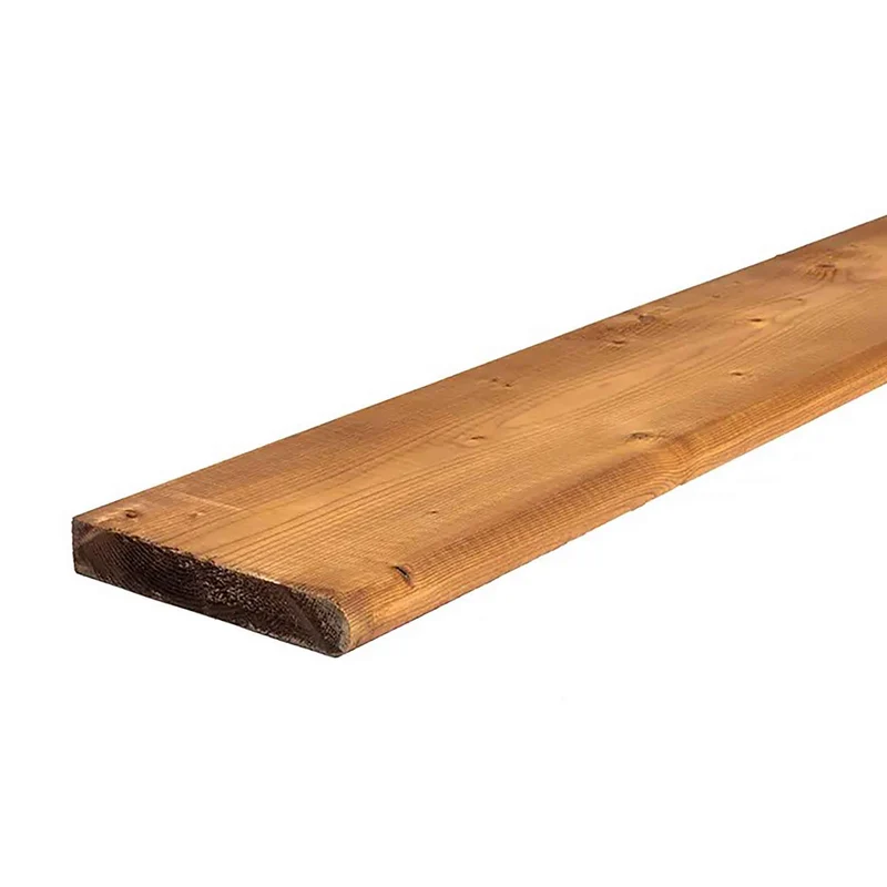 Bois traité brun de Première Qualité avec 1 côté arrondi, 2'' x 12'' x 12''
