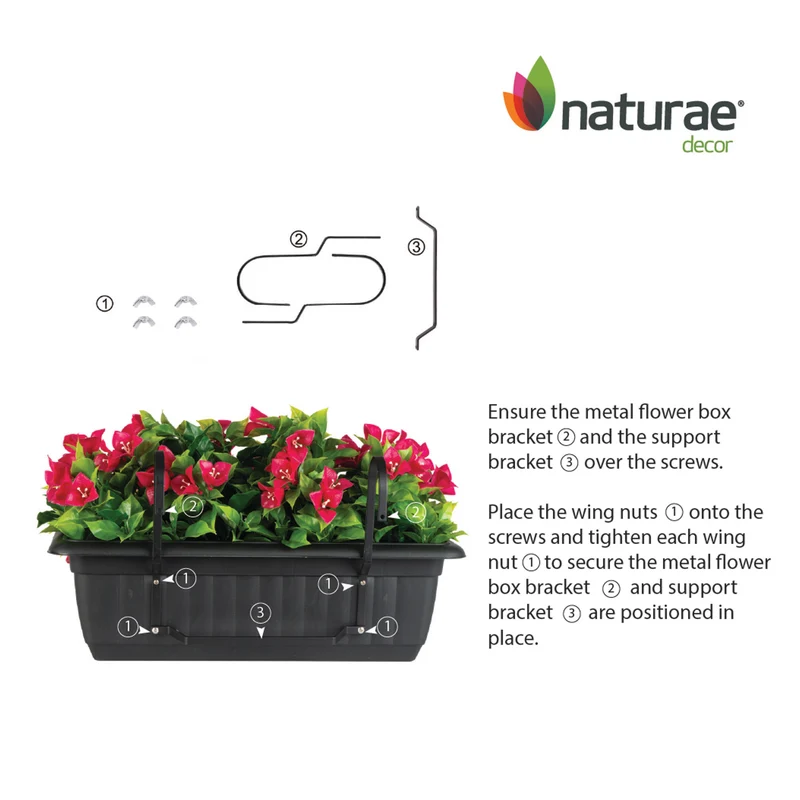 Balconnière de bougainvillier fuchsia artificielle pour rampe, 21,7" x 13" x 12,5"