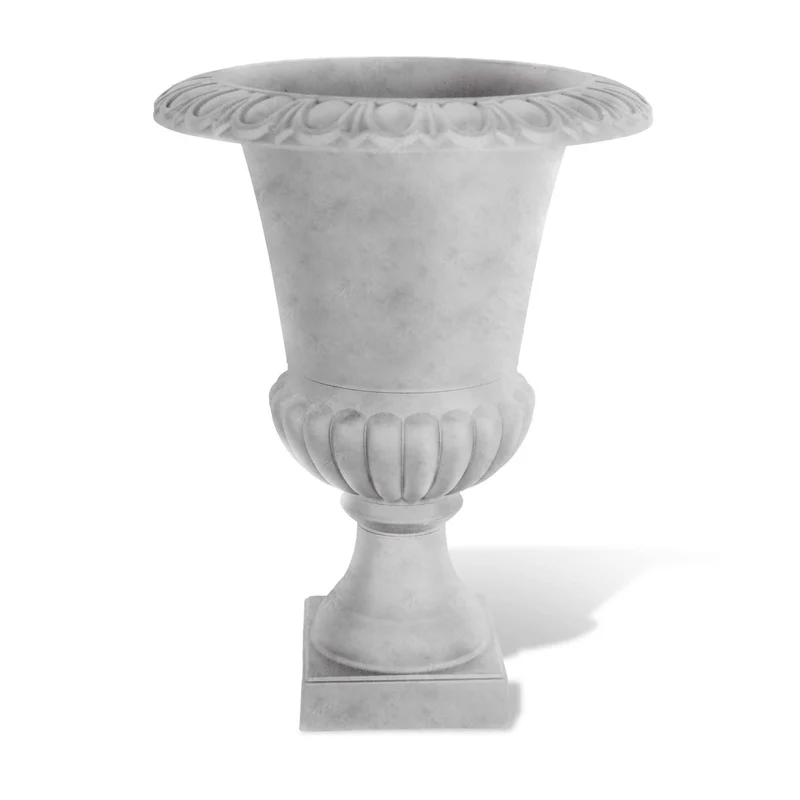 Jardinière urne sur piédestal de 18" x 24", gris
