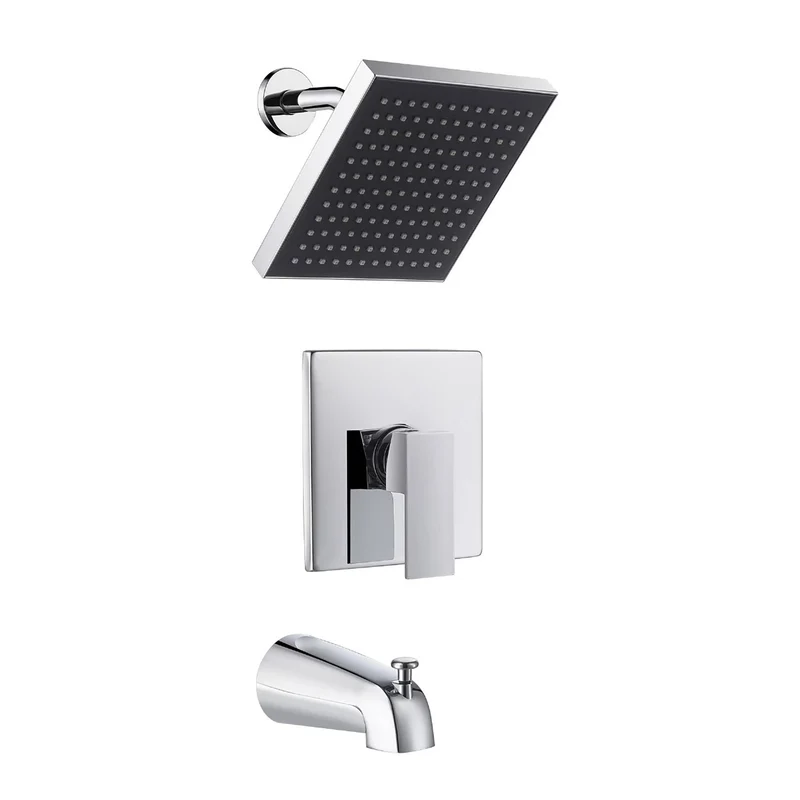 Robinetterie bain / douche à valve à pression équilibrée, chrome poli