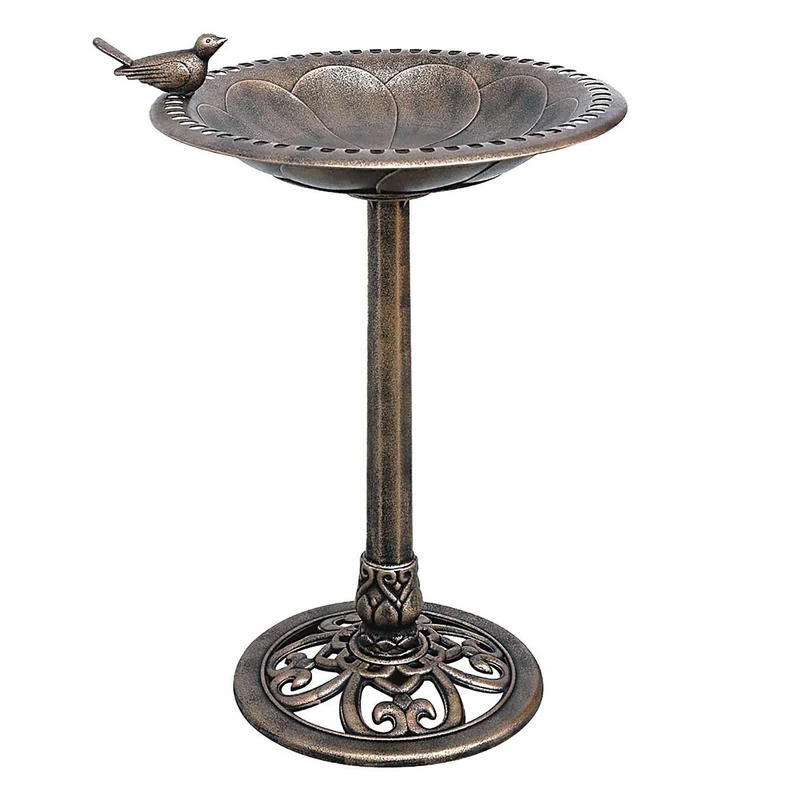 Bain d'oiseaux en résine bronze, 30,7''