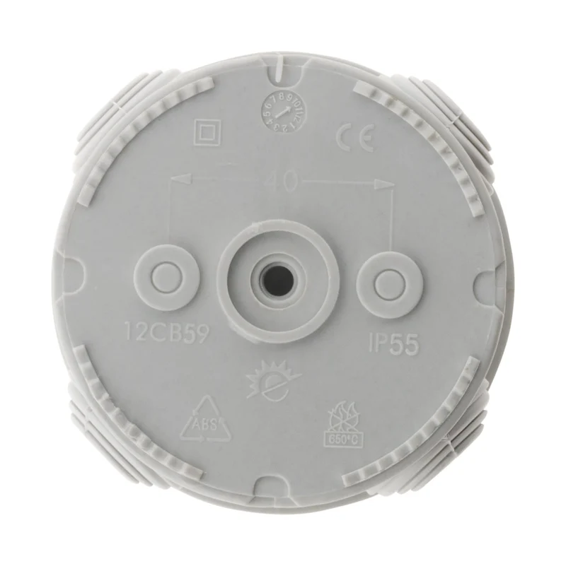 Lot 3 boîtes de dérivation IP55 Ø80x40mm - Gris - Zenitech