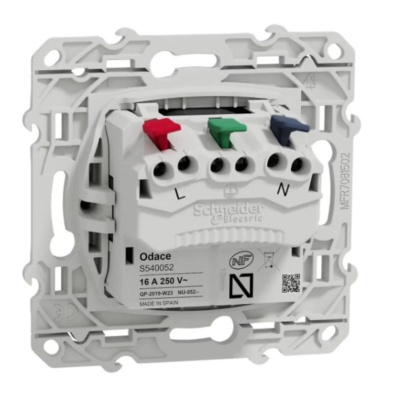 Prise affleurante 2P+T 16A Odace - Schneider