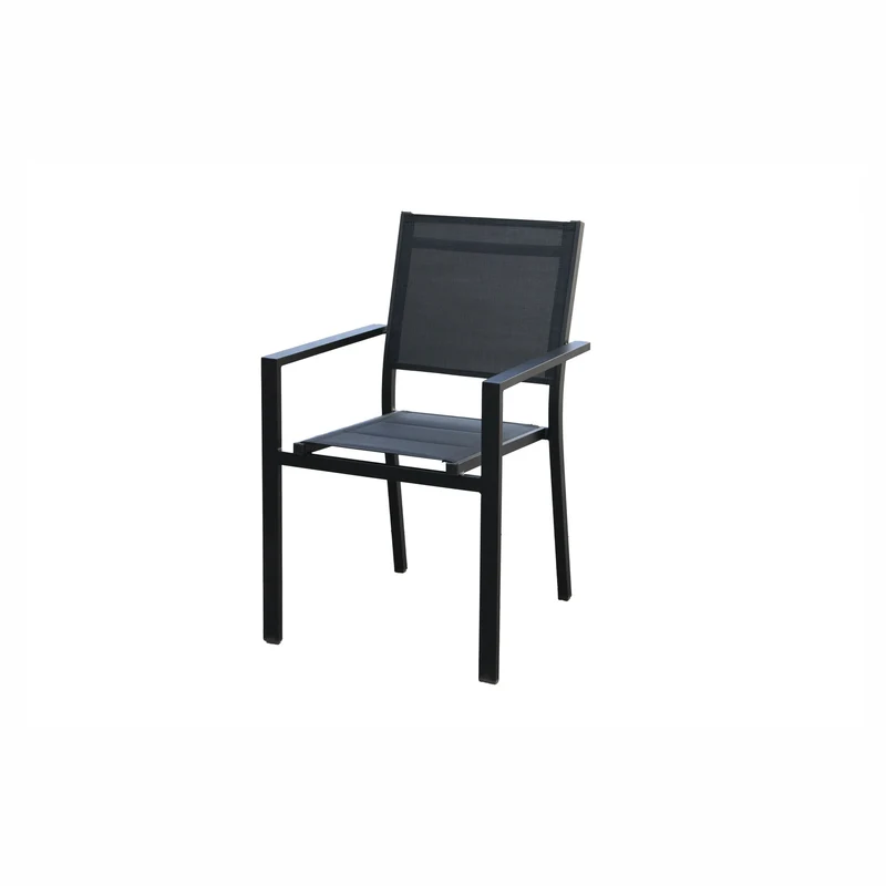 Chaise de terrasse Southport empilable en aluminium, noir