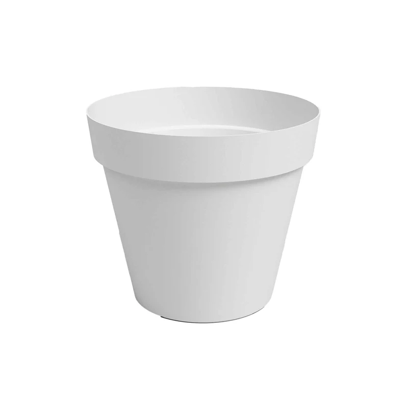 Jardinière ronde en plastique, 12" (blanc)