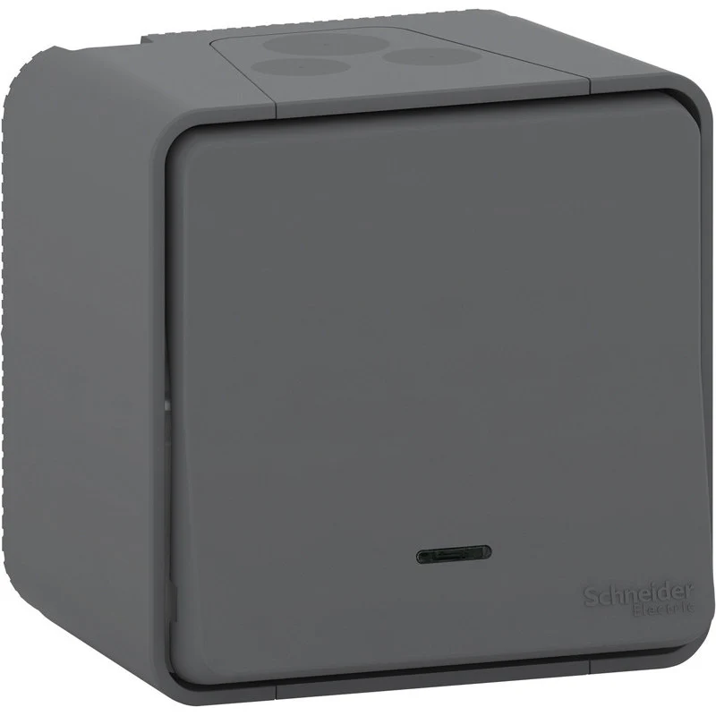 Poussoir saillie IP55 + voyant - Mureva - Schneider