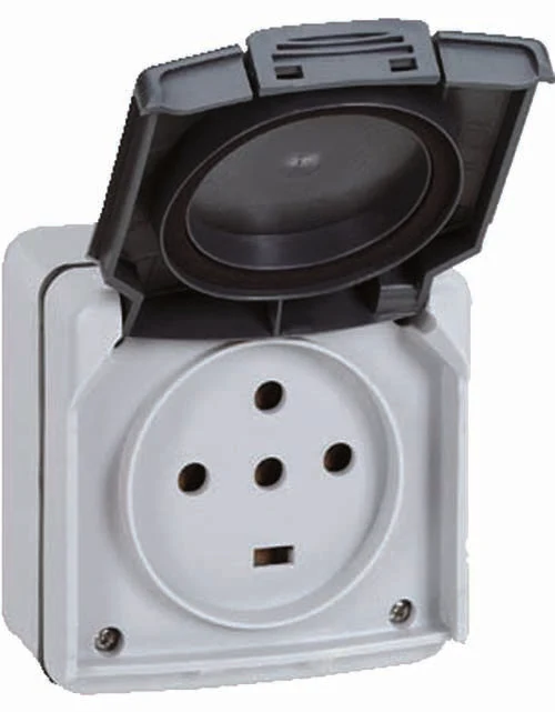 Prise de courant 3P+T+N 20A IP55 saillie - Plexo - gris - Legrand