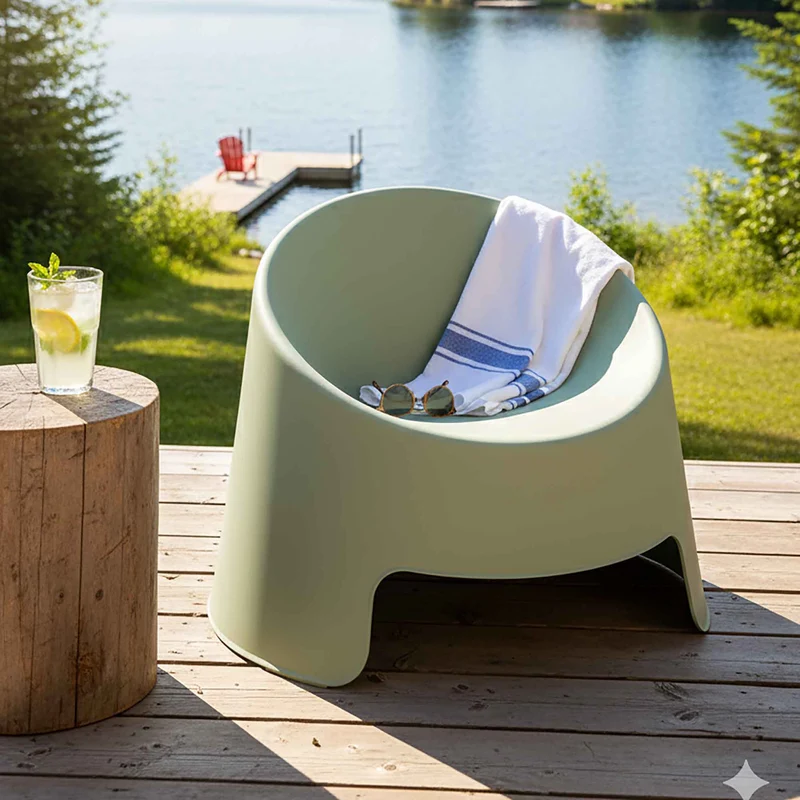 Chaise de terrasses empilable Bubble, vert sauge