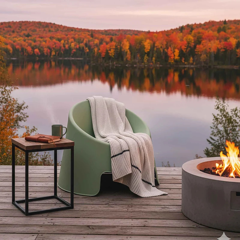 Chaise de terrasses empilable Bubble, vert sauge