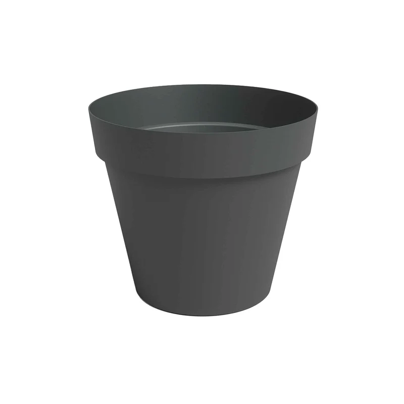 Jardinière ronde en plastique, 16" (anthracite)