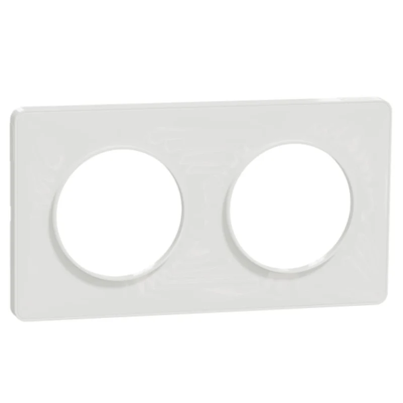 Plaque 2 postes H/V entraxe 71 mm - Odace - Schneider