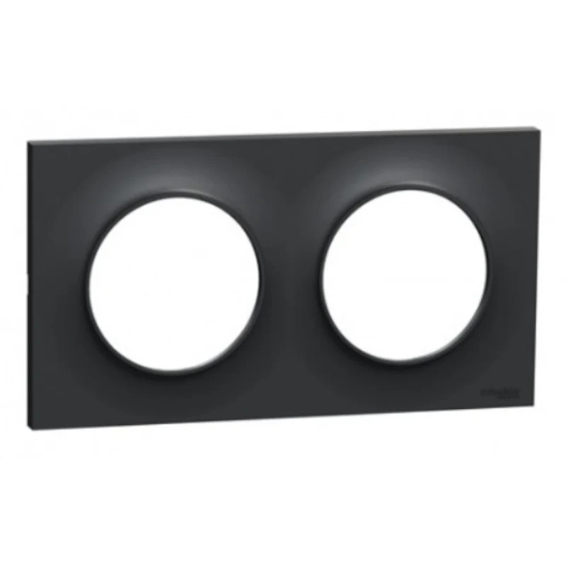 Plaque 2 postes H/V entraxe 71 mm - Odace - Schneider