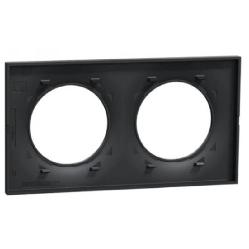 Plaque 2 postes H/V entraxe 71 mm - Odace - Schneider