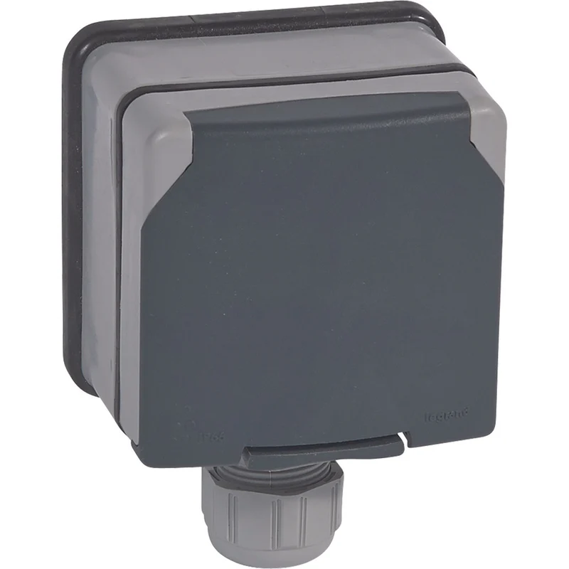 Prise 3P+T éclips de protection IP66 complet 20A 400V saillie - Plexo - gris - Legrand