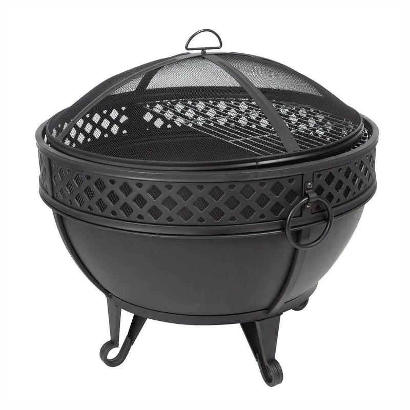Foyer d'extérieur à pignon avec grille de cuisson et couvercle, 27" x 13"