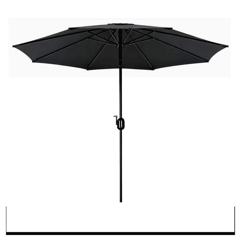 Parasol de marché en aluminium de 9', noir