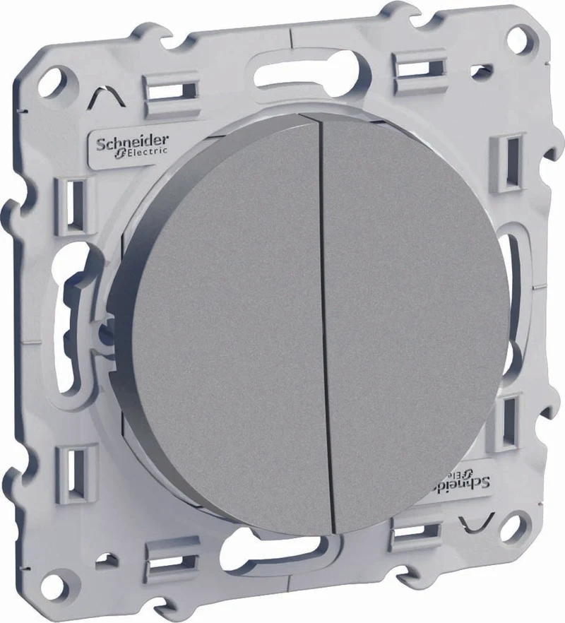 Double interrupteur va-et-vient 250V - Odace - Schneider
