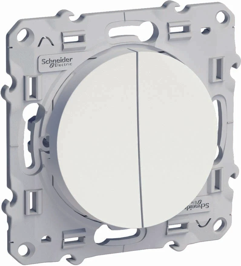 Double interrupteur va-et-vient 250V - Odace - Schneider