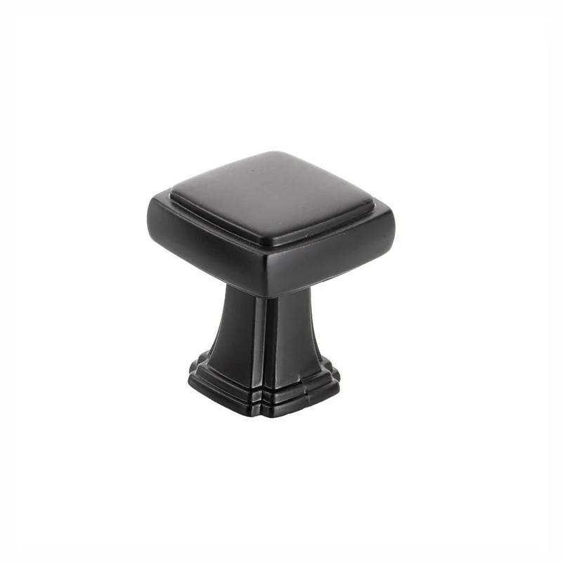Bouton Burano en métal noir mat, 28 mm